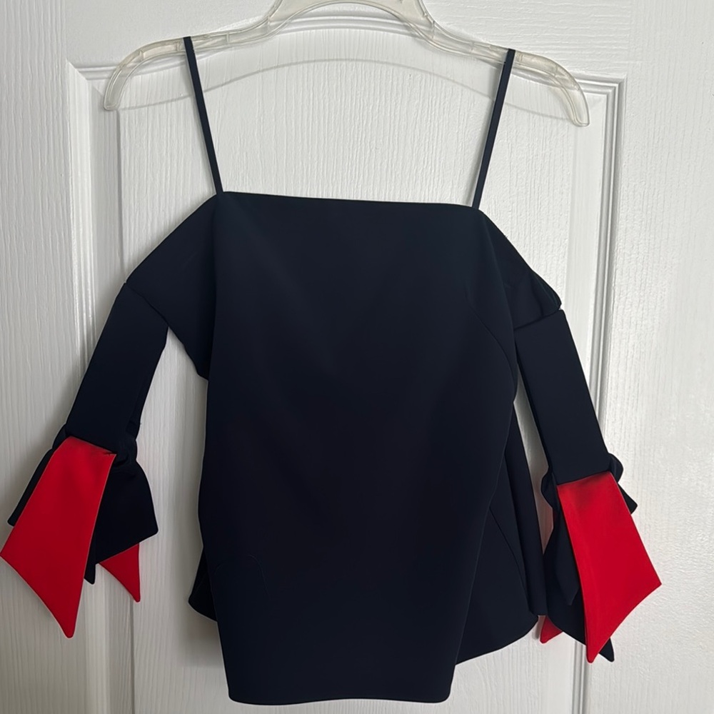 Elegant Black and Red Women's Top
